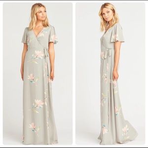 NWOT SMYM Noelle flutter wrap maxi dress